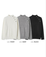 Nell Line Neck Button Knit