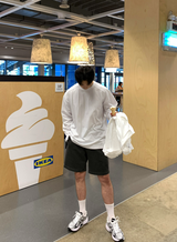 ロゲイン ピグメント ウォッシュド スーピマコットン バンディング ショーツ