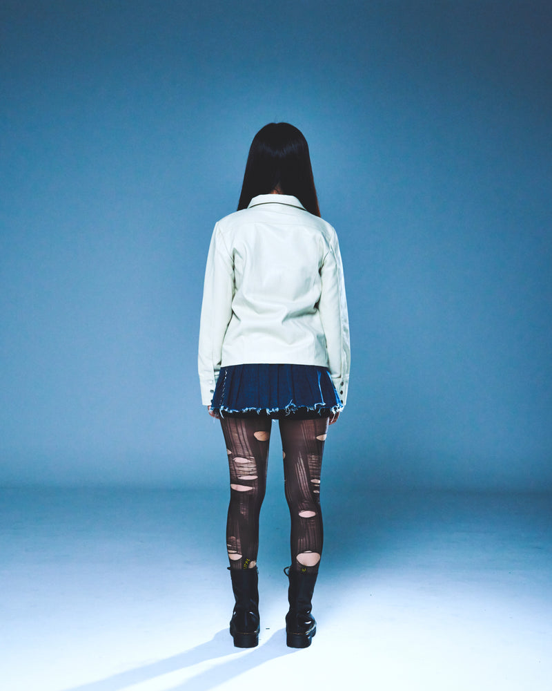 DENIM LINE ZIPPER JACKET (IVORY)