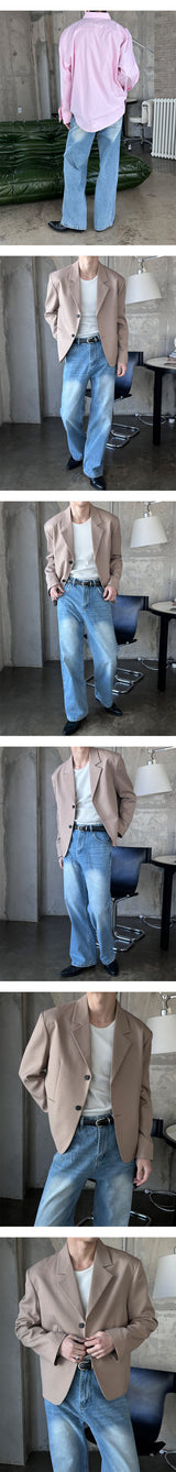 [Unisex] ベーシックなセミワイドデニムパンツ(4color)