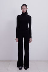 Classic slit Bootcut Pant (BLACK)