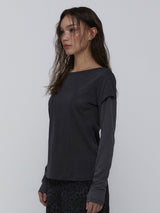 Layered Long Sleeve Top_Charcoal