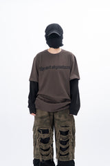 Kerr チェーン刺繍レイヤード半袖Tシャツ