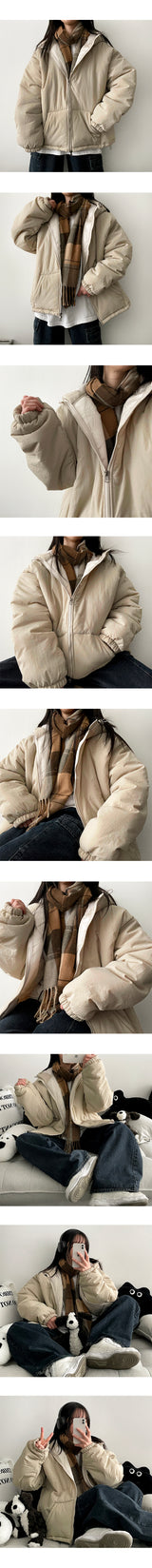 You too High-Neck Hooded Puffer Padded Jumper