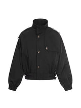 Twin Strap High-Neck Cropped Jacket