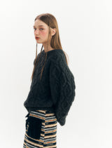 Knit Pocket Skirt (Navy)