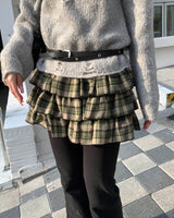 チェックキャンキャンスカートパンツ