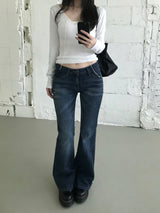 ラッシュ デニム ブーツカット パンツ (one color)