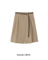 (belt presentation) Cotton Bermuda Pants