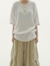 デイイングワッフルショートスリーブTシャツ -5C