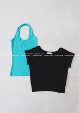 レイヤード ワッフル ノースリーブ アンド ショートスリーブ Tシャツ セット