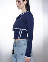 PULSE SET-UP LACE TRACK LINE SLEEVELESS (2COLOR)