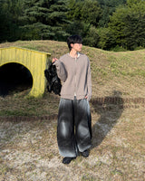 Angle Knit Zip-up with Hand Warmers