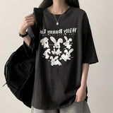Runan バニーラビット ボックスフィット 半袖Tシャツ