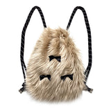 Ribbon Gym Sack [Beige Fur]