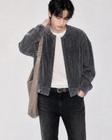 (UNISEX)ベロア クロップ カーディガン