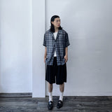 Mist Plaid Open-Collar Shirt