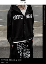 Dark Button Hooded Cardigan