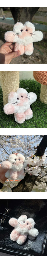 GODASHIN Cats Keyring Pink and White