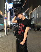 Slim-Fit Washed Graphic Semi-Crop Tee