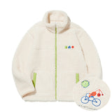 KIRSH X MISAKI KAWAI FLEECE MIX PATCH STADIUM MEN JACKET [IVORY]