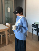 [unisex] ピデンヘアリーぼかしプリントオーバーニット