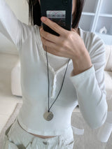 Dear Peach Touch Golji Strap Long Sleeve Top (3 colors)