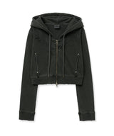 pg logo hood zip up (dark grey)