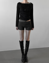 Sherry Layered Boat Neck Tee