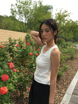 ログヘンリーネックスリーブレストップス (5color)