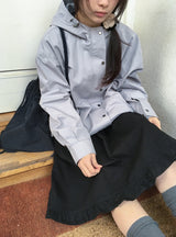 Brikin Cotton Midi Frill Skirt