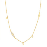 [Choi Hye-seon Worn] ジオメトリックスパークル925シルバー+ 14kゴールドメッキチェーンネックレスN053-06G