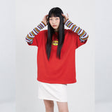 シャムドアートワークストライプTシャツ (カーキ)