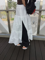 Side slit long skirt (1color)