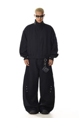Black Short Mock Neck Jacket