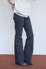 Light Striped Low-Rise Bootcut Pants (Charcoal/3size)