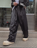 Melts velvet pintuck wide banding pants