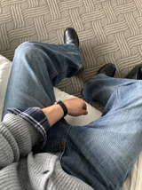 Main Basic Washed BB Straight Fit Denim Pants