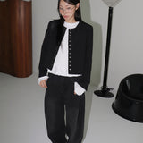 Allte snap no collar round jacket