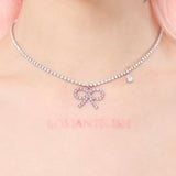 Ribbon Tear Necklace (White/Black)