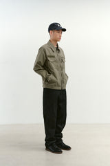 ビンテージウォッシュド5ポケットワークジャケット (Washed Khaki)