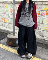 レノブラックワイドデニムバルーンパンツ