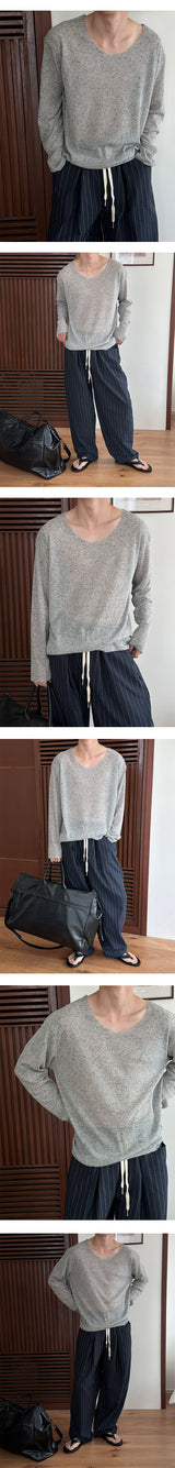 [Unisex] リネンカッティングサマーニット(4color)