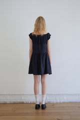 シルキーシャーリングドレス_black