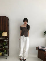 comma buckle wide pants (2 colors)
