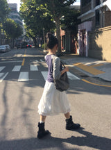 トル バルーン パンプキン フリル ポケット ミディ スカート