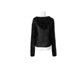 Hobin See-Through Knit Hood Cardigan