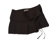 Lined ribbon pleats skirt / brown