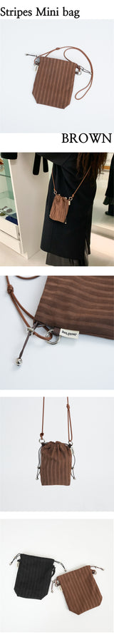 Stripes mini bag BROWN