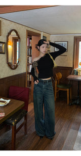Leopard scarf unbalanced off-shoulder knitwear